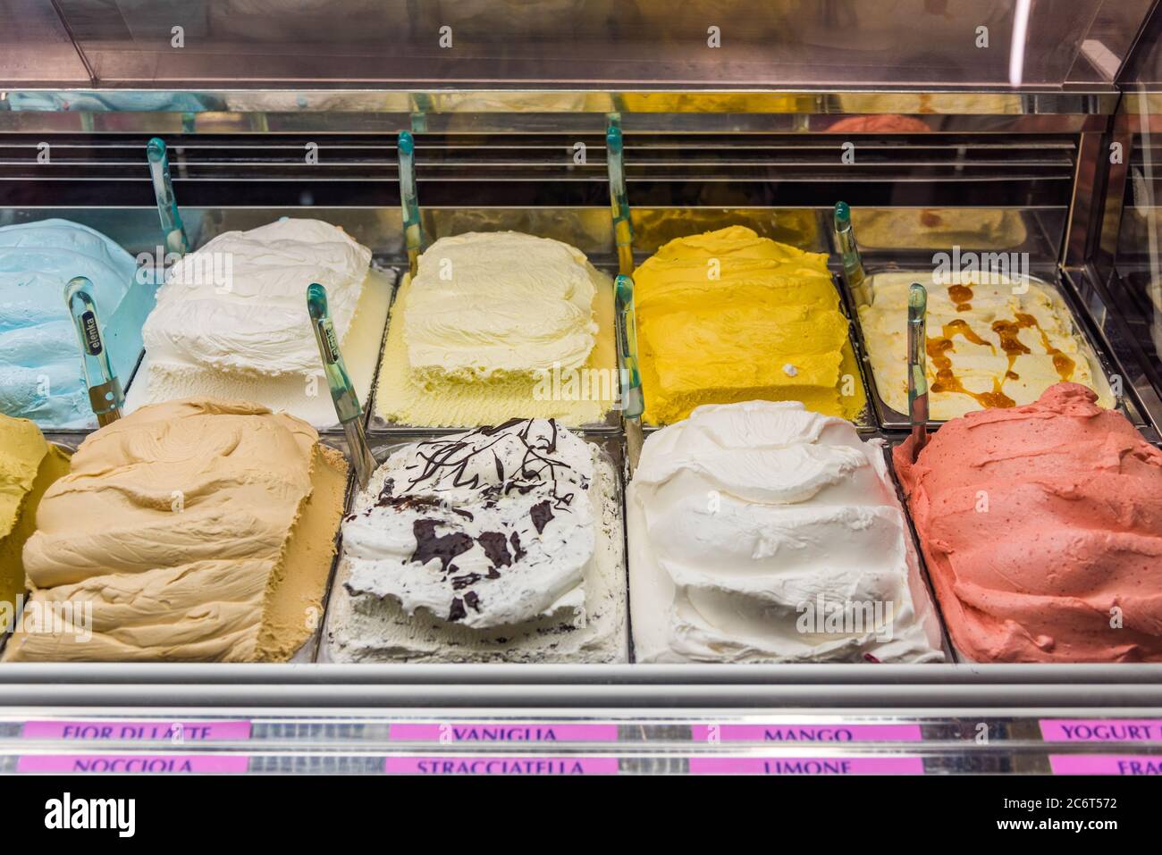 Ampia scelta di gelati in Italia Foto Stock