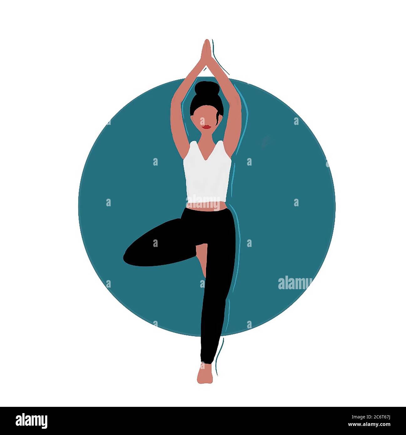 Illustrazione del vettore di posa Yoga Foto Stock