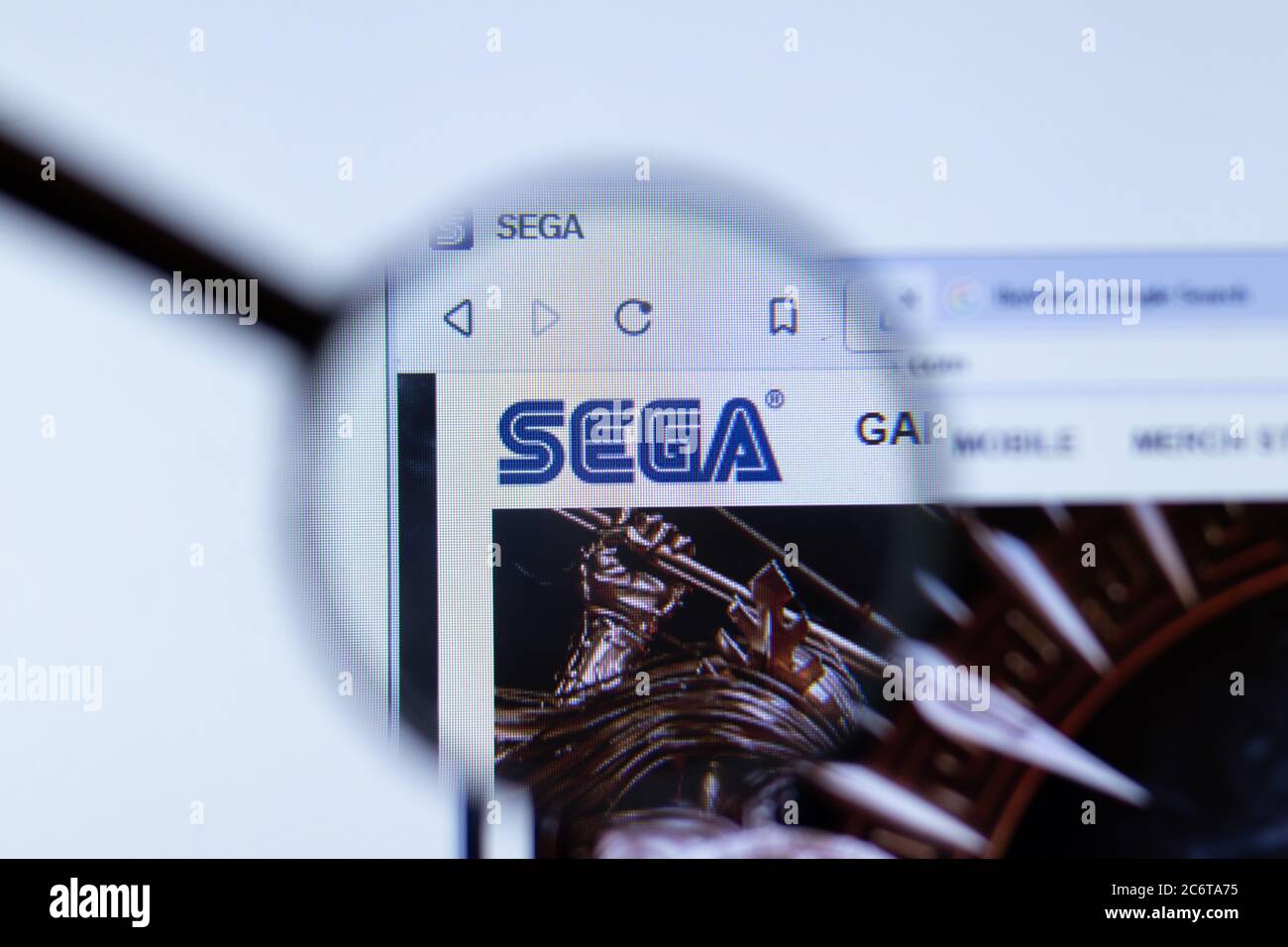 Mosca, Russia - 1 giugno 2020: Sito WEB SEGA con logo , Editoriale illustrativo Foto Stock