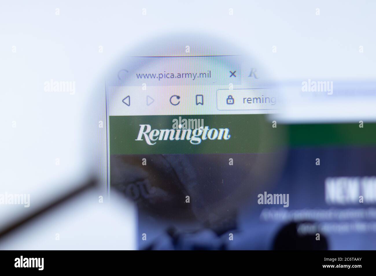 Mosca, Russia - 1 giugno 2020: Sito web Remington Arms con logo , Editoriale illustrativo Foto Stock