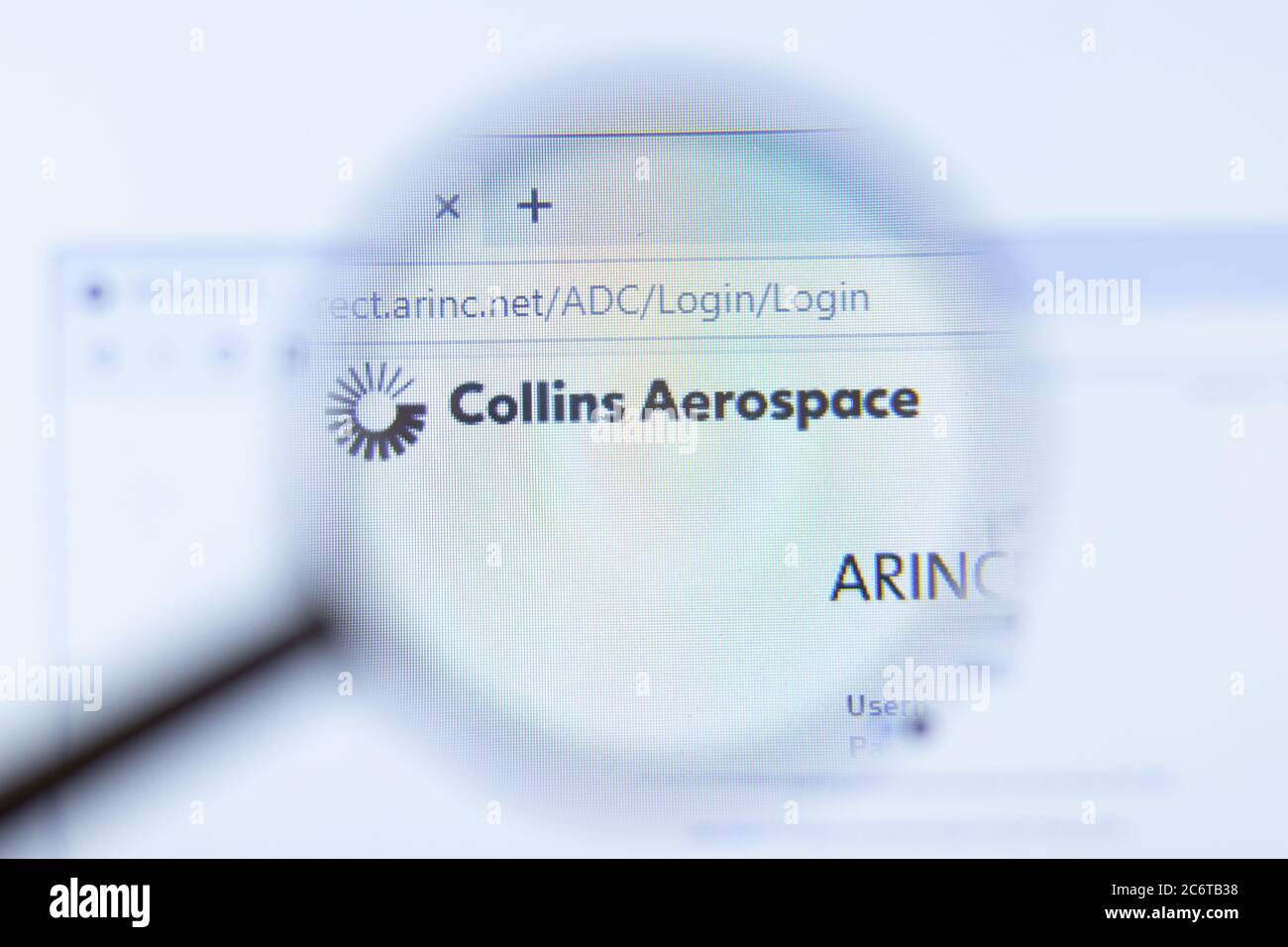 Mosca, Russia - 1 Giugno 2020: Sito web Collins Aerospace con logo , Editoriale illustrativo Foto Stock