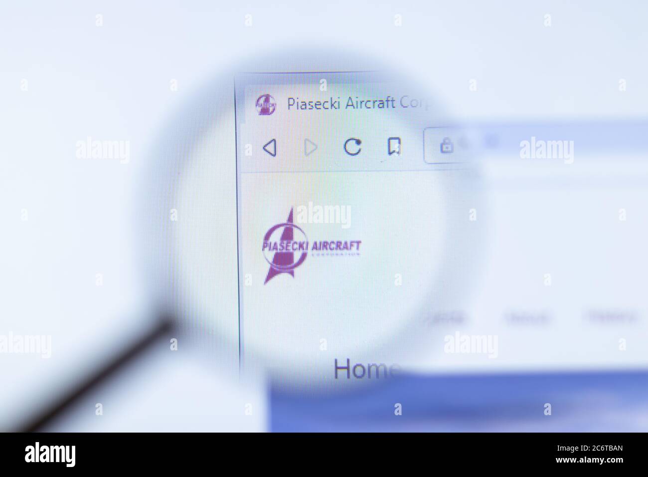 Mosca, Russia - 1 Giugno 2020: Piasecki Helicopter website with logo , Editoriale illustrativo Foto Stock