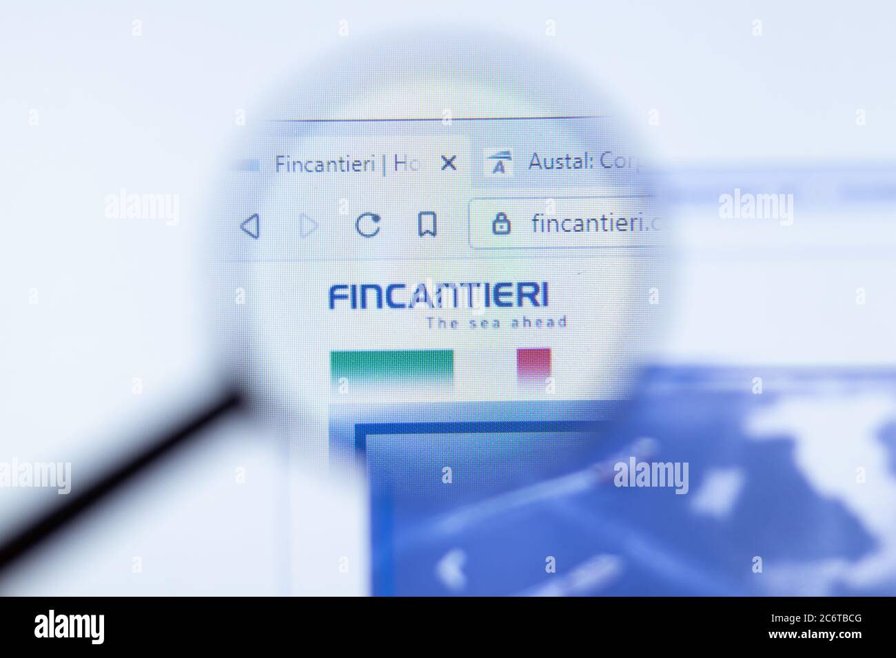 Mosca, Russia - 1 giugno 2020: Sito Fincantieri con logo , Editoriale illustrativo Foto Stock