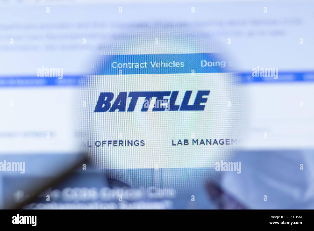 Mosca, Russia - 1 Giugno 2020: Sito web Battelle con logo , Editoriale illustrativo Foto Stock