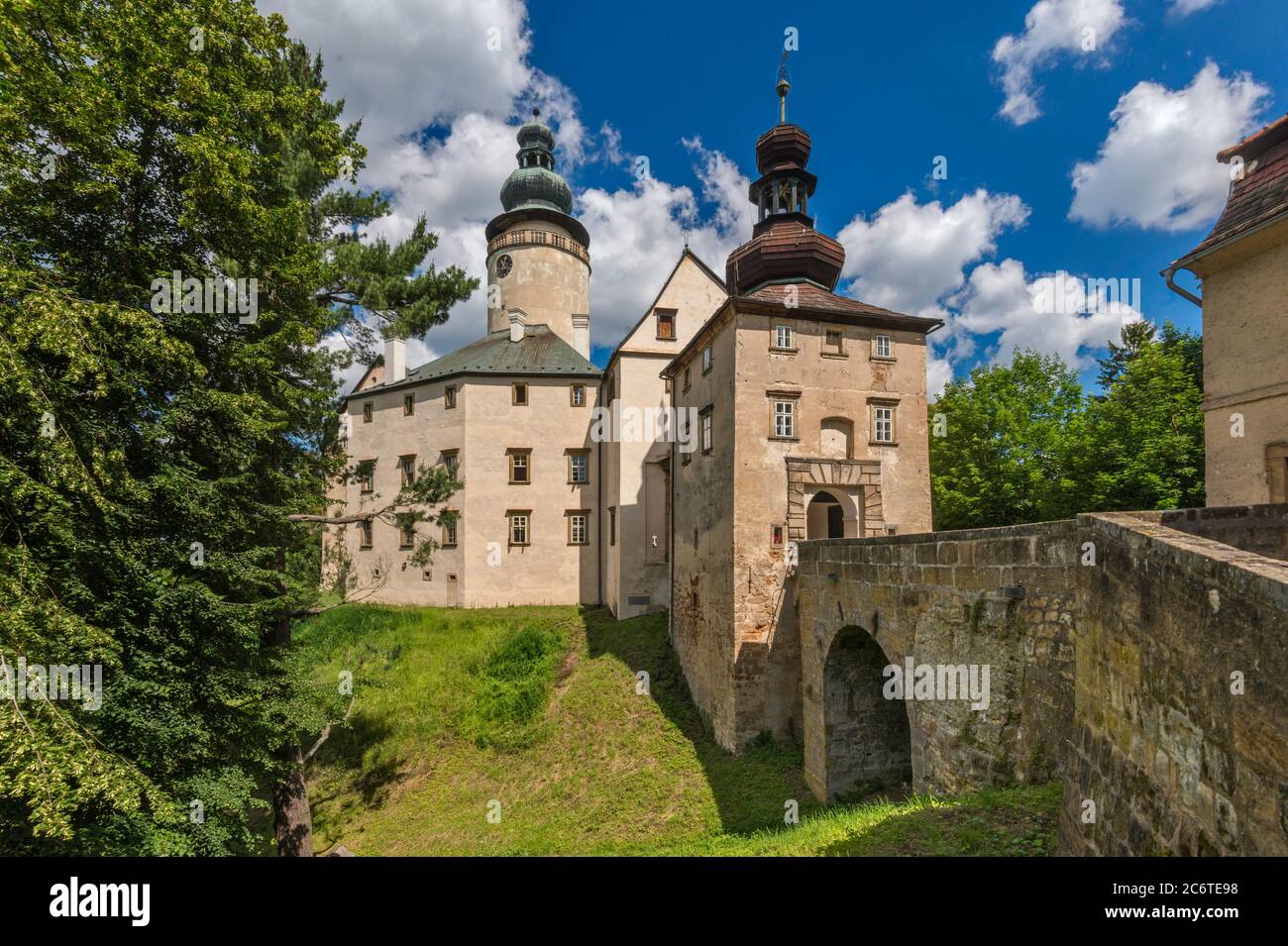 Lemberk Castello, vicino alla città di Jablonné v Podještědí, Lusazian Montagne, Boemia, Liberec Regione, Repubblica Ceca Foto Stock