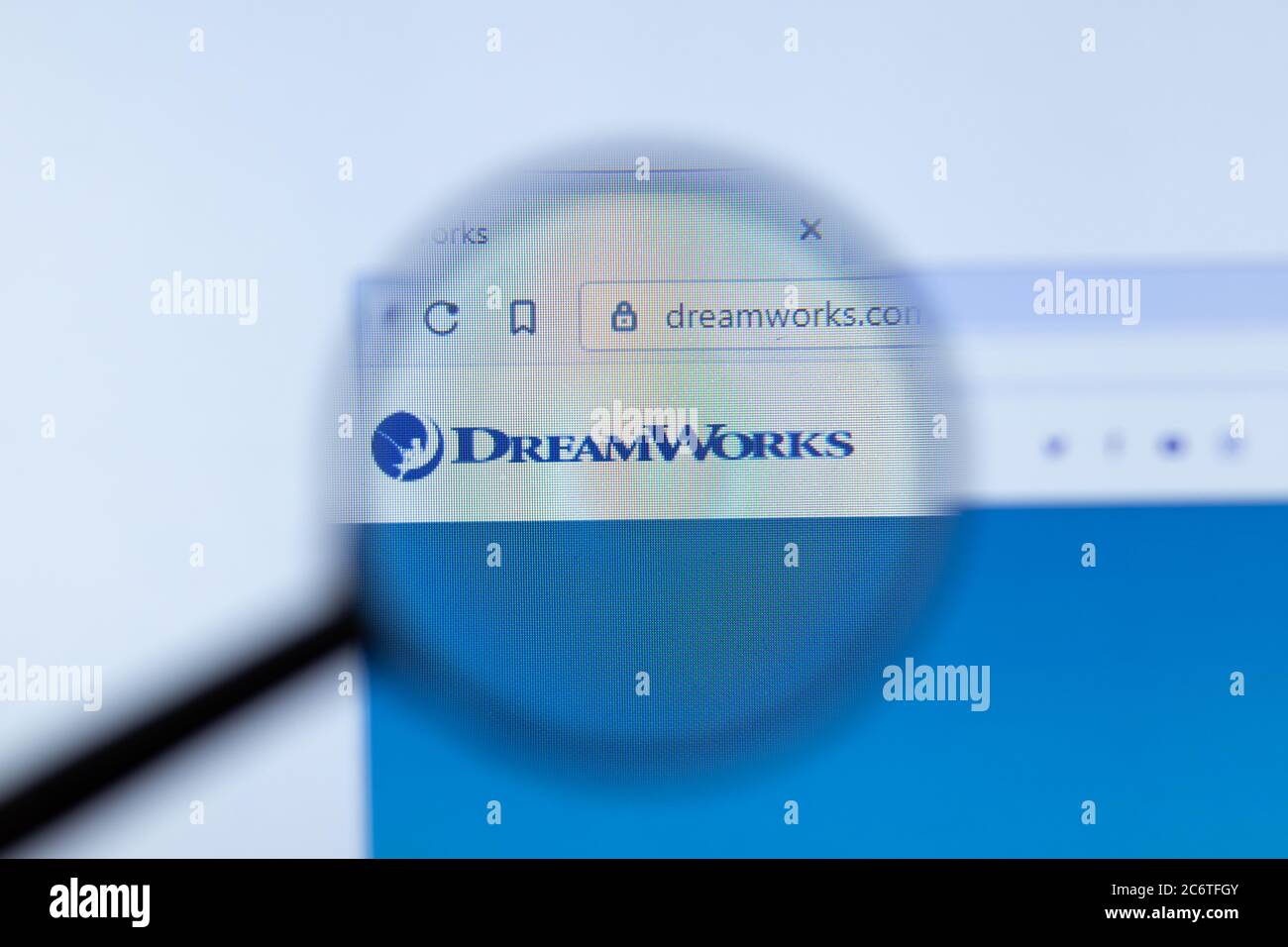 Mosca, Russia - 1 giugno 2020: Sito DreamWorks con logo , Editoriale illustrativo Foto Stock