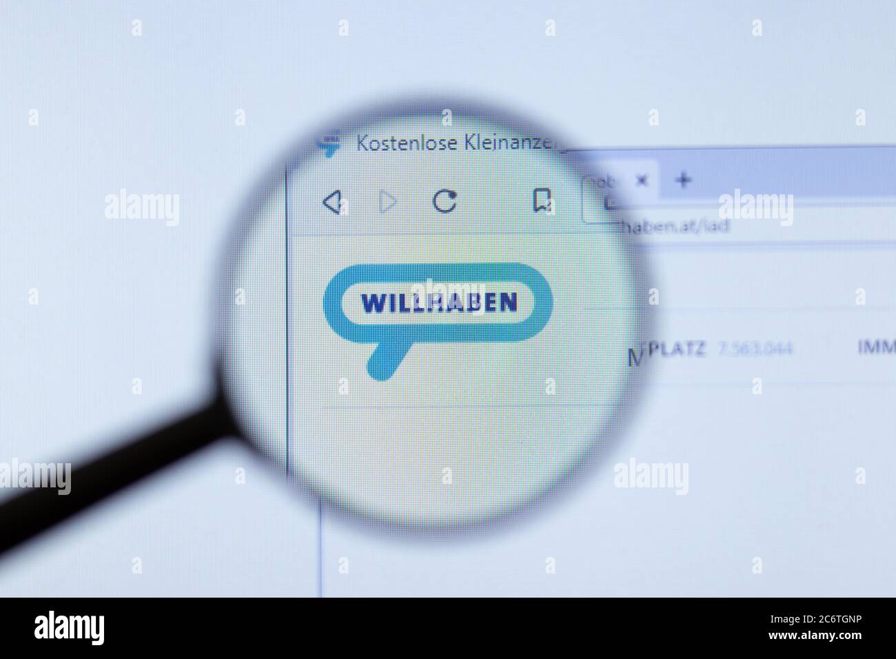 Mosca, Russia - 1 giugno 2020: WillHaben sito web con logo , Editoriale illustrativo Foto Stock