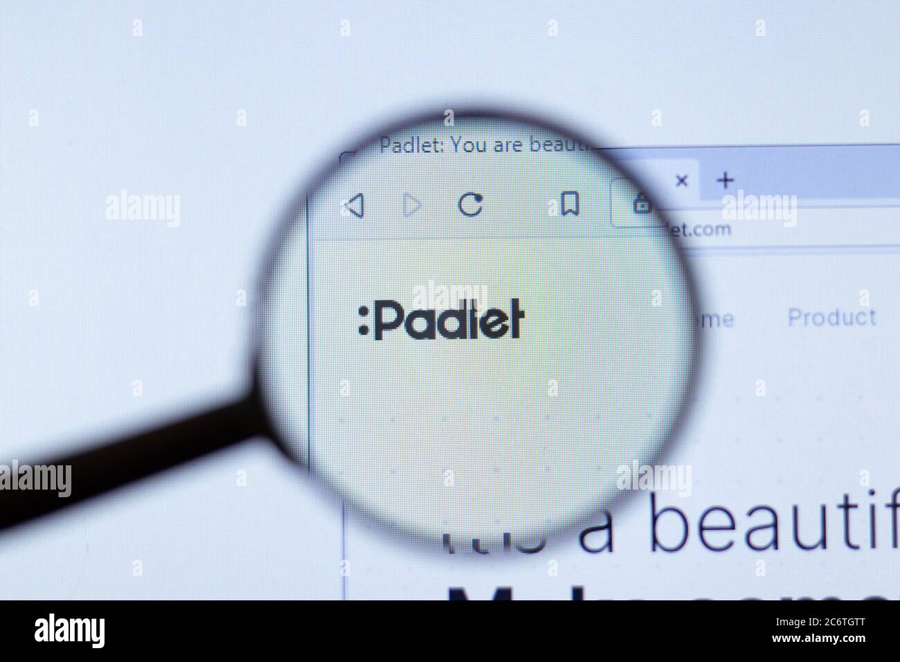 Mosca, Russia - 1 giugno 2020: Sito Padlet con logo , Editoriale illustrativo Foto Stock