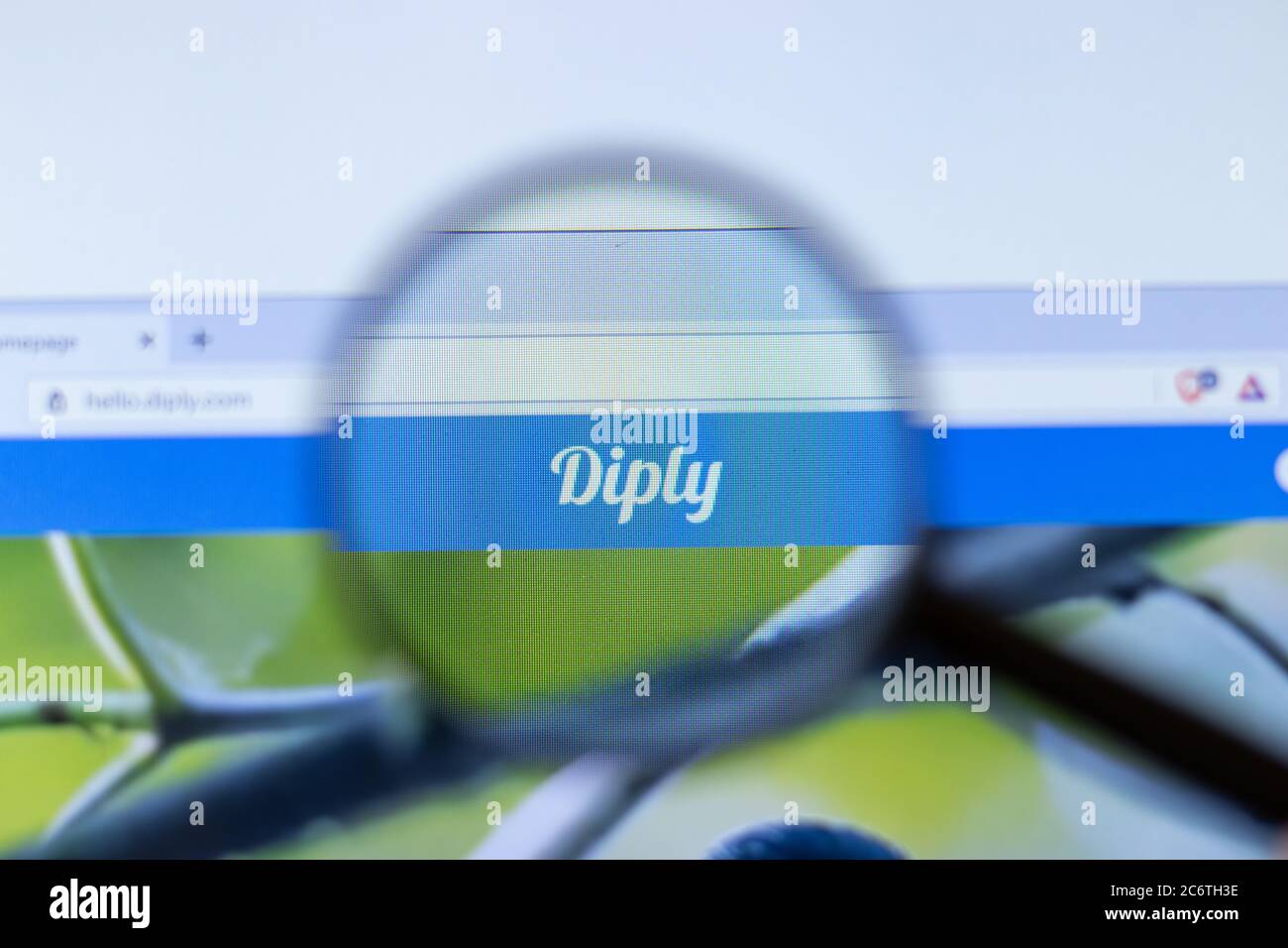 Mosca, Russia - 1 Giugno 2020: Sito Internet Diply con logo , Editoriale illustrativo Foto Stock