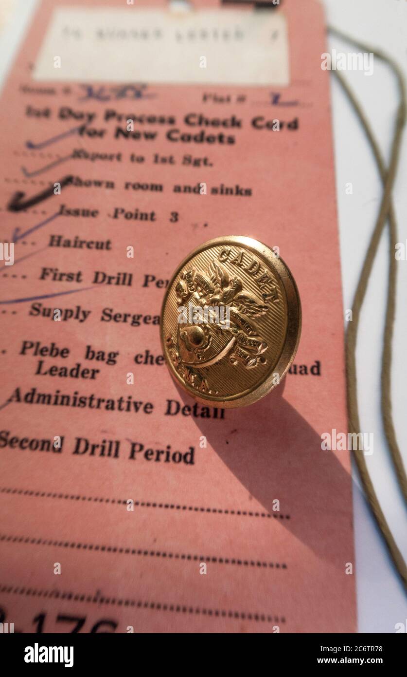 1° giorno process check card per New Cadets presso l'Accademia militare degli Stati Uniti, West Point, NY, USA Foto Stock