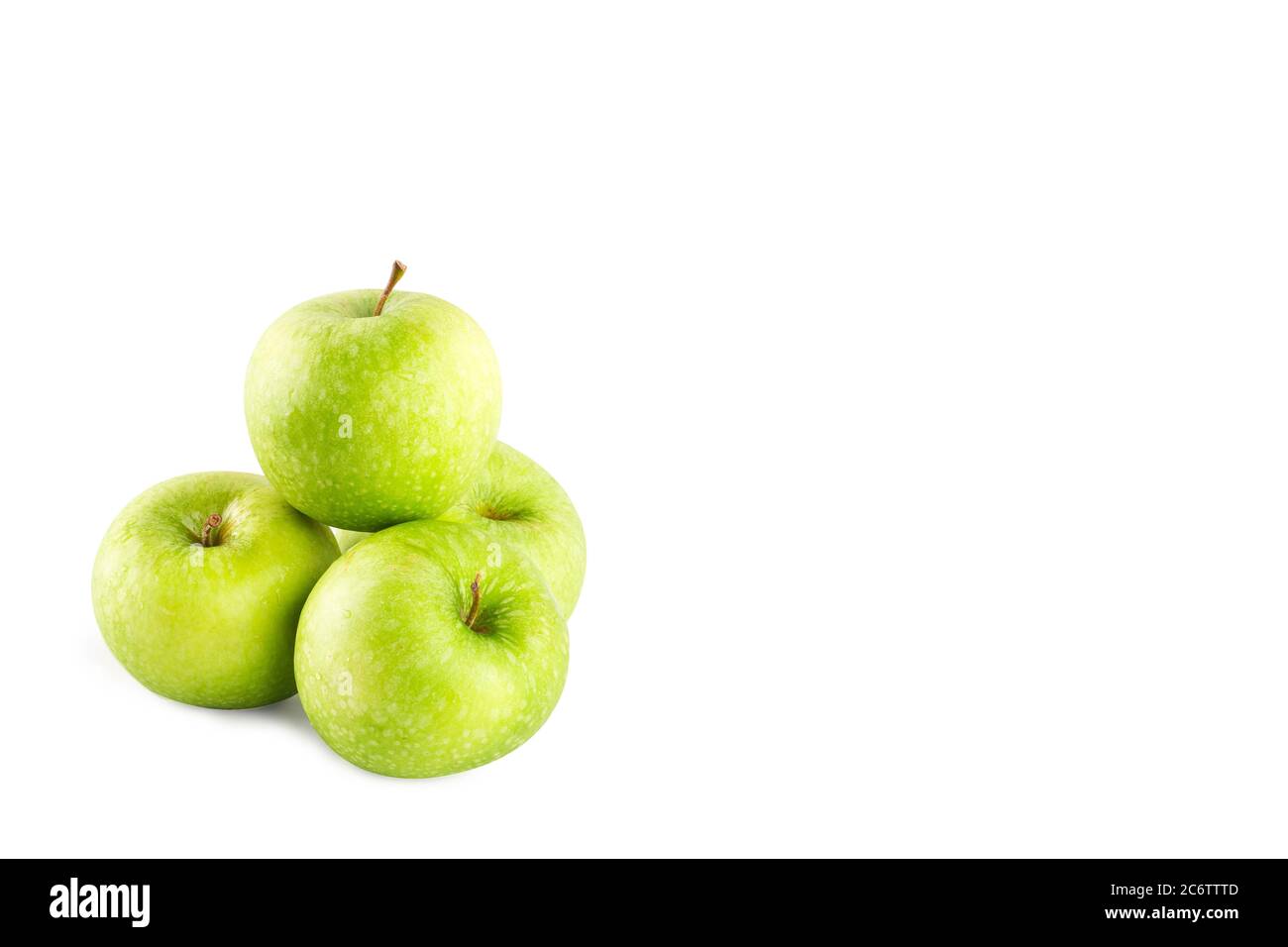 mela verde fresca su sfondo bianco frutta agricoltura cibo isolato Foto Stock