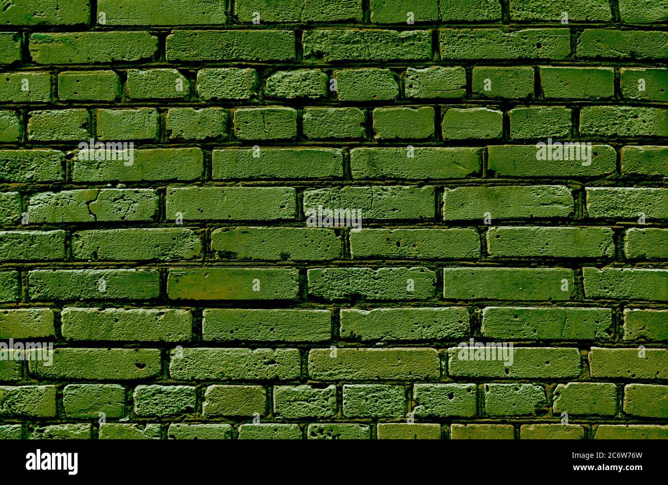 Il verde di parete di mattoni sfondo texture Foto Stock