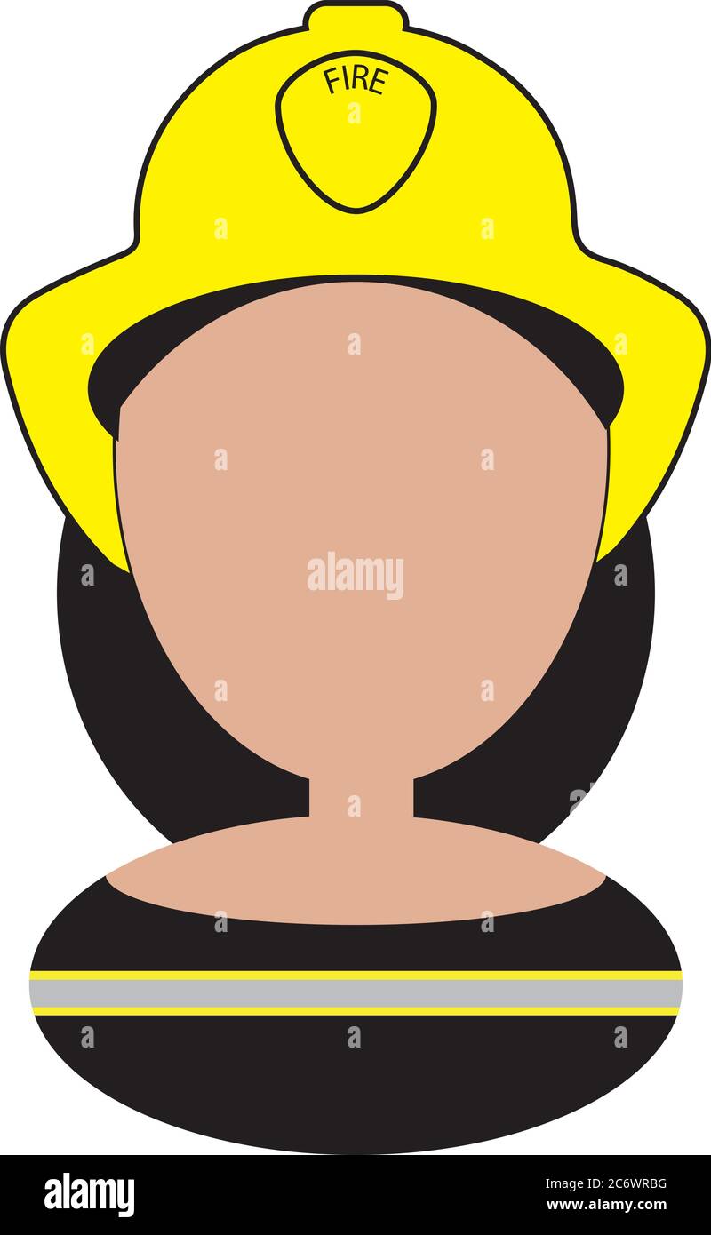 Icona vettoriale avatar illustrazione di una vigile del fuoco femminile caucasica Illustrazione Vettoriale