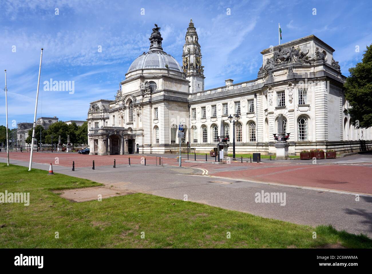 Municipio di Cardiff, Cathays Park, Cardiff, Galles del Sud Foto Stock
