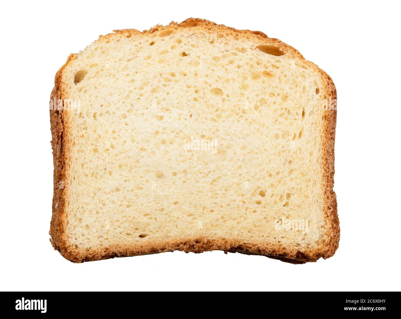 Fetta di pane di grano fresco isolato su bianco Foto Stock