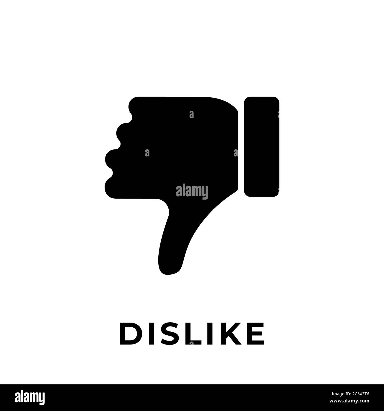 Icona del pulsante non mi piace per i social media. Icona pollici giù modello disegno illustrazione vettoriale. Icona o pulsante non mi piace per canale video, blog, soc Illustrazione Vettoriale