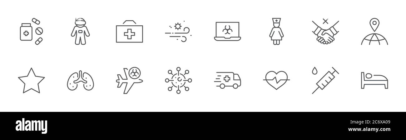 Icona della linea di protezione del coronavirus. Periodo di incubazione dei sintomi del coronavirus. Corsa Illustrazione Vettoriale