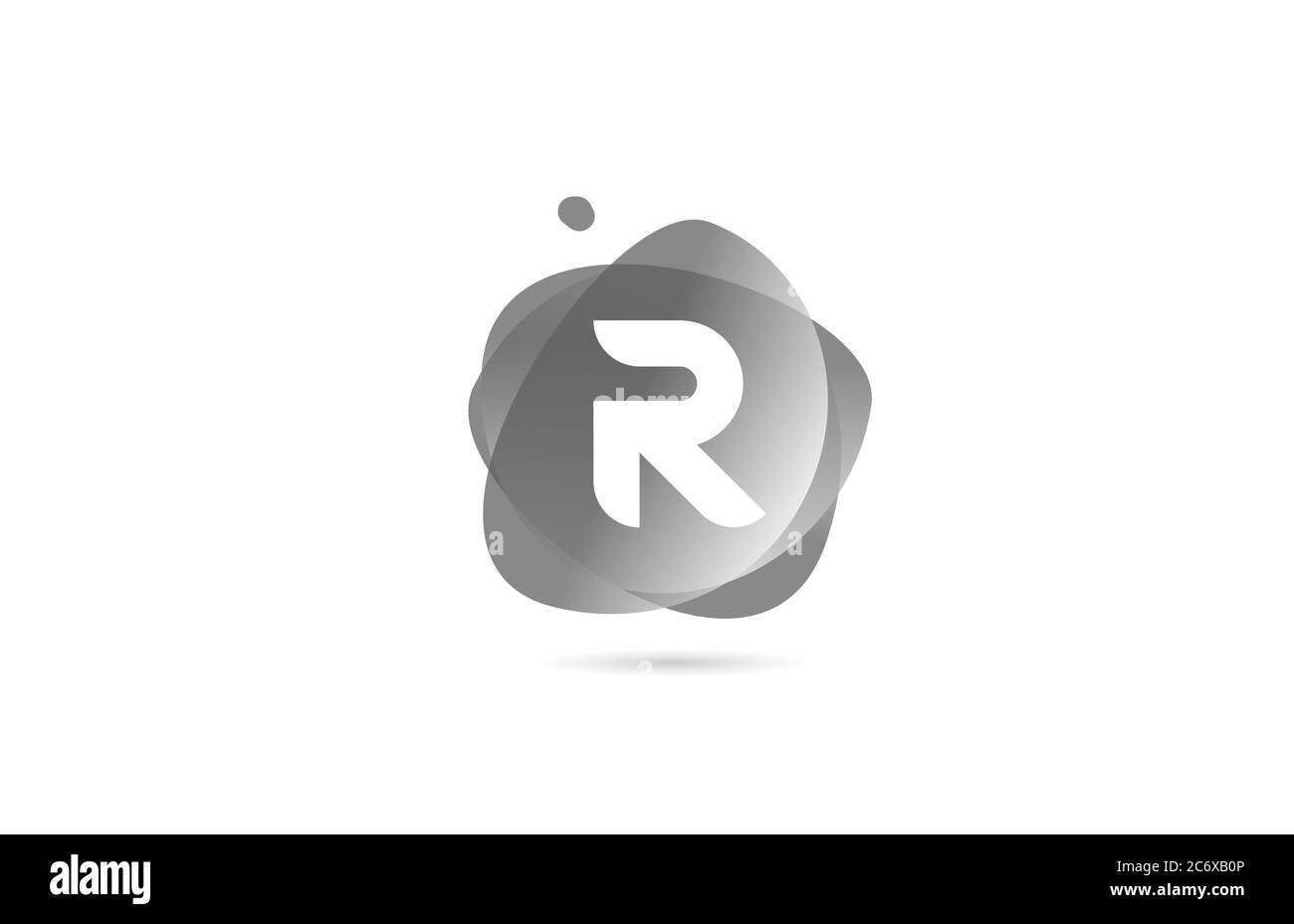 Logo R alfabeto bianco nero per aziende e aziende con design sfumato. Colore pastello per l'identità aziendale Illustrazione Vettoriale