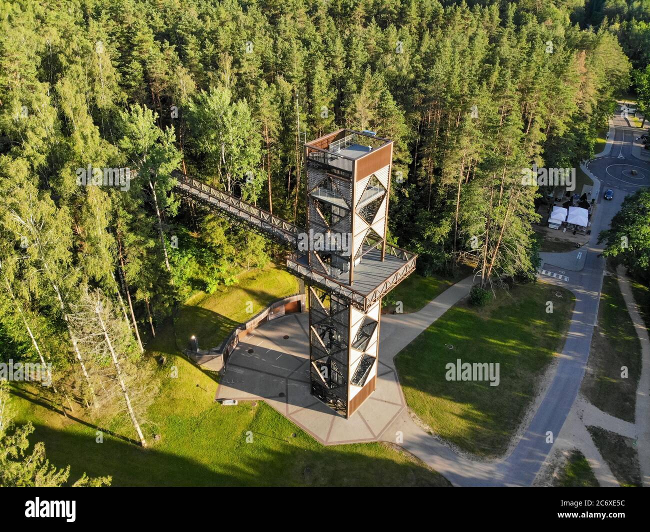 La torre di guardia sentiero Treetop a takas laju, Anyksciai, Lituania Foto Stock