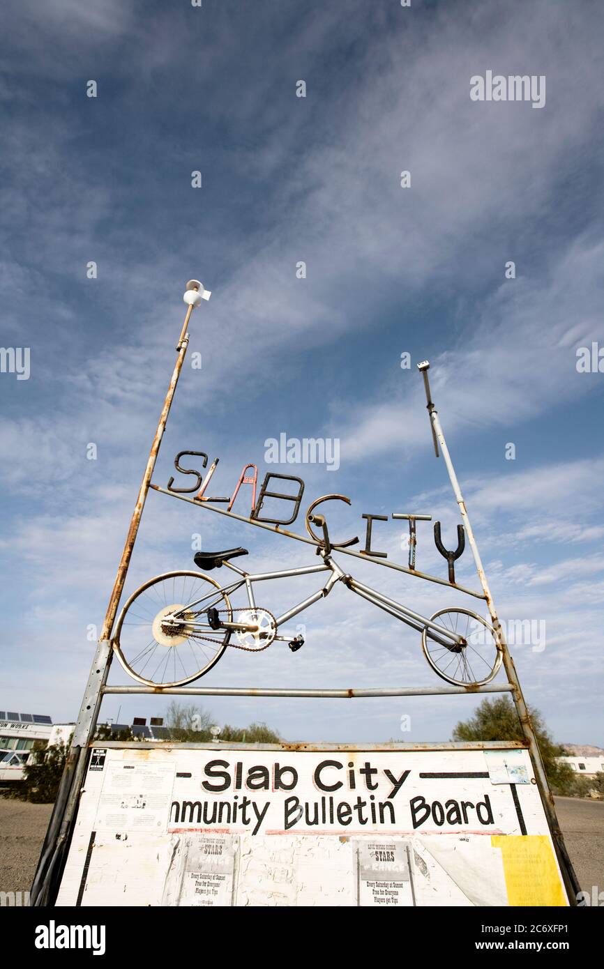 Ingresso a Slab City California Foto Stock