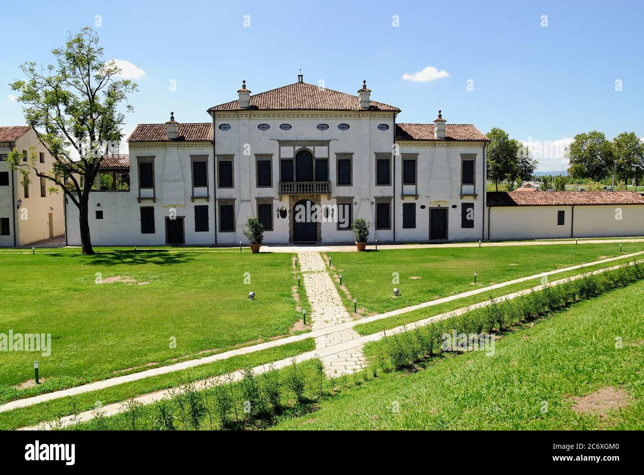 Limena, Veneto, Italia. Villa Zaguri. Si tratta di una villa privata Veneta del XVI secolo. Si organizzano in esso. Foto Stock