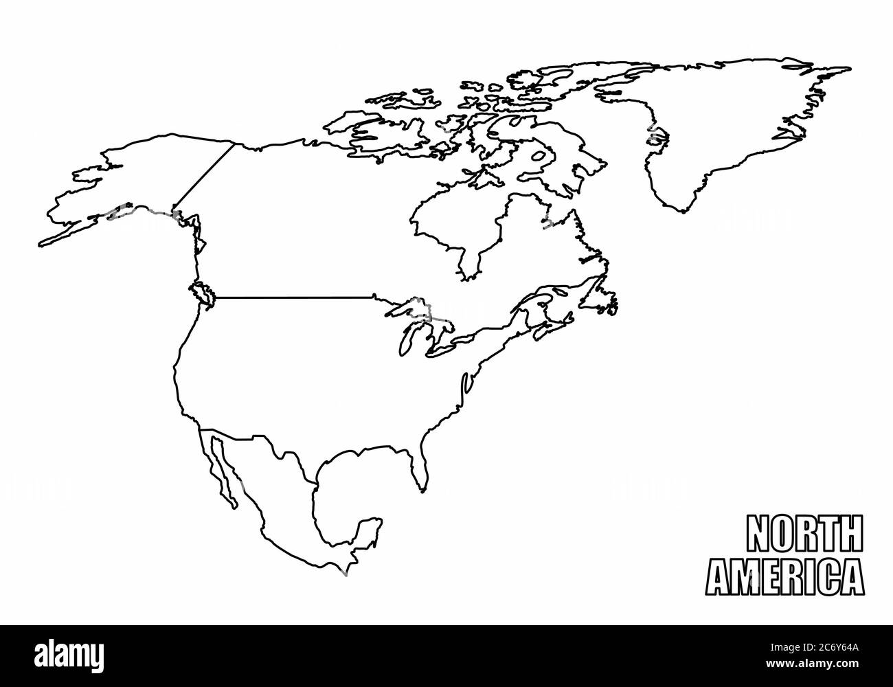 Mappa del Nord America Illustrazione Vettoriale