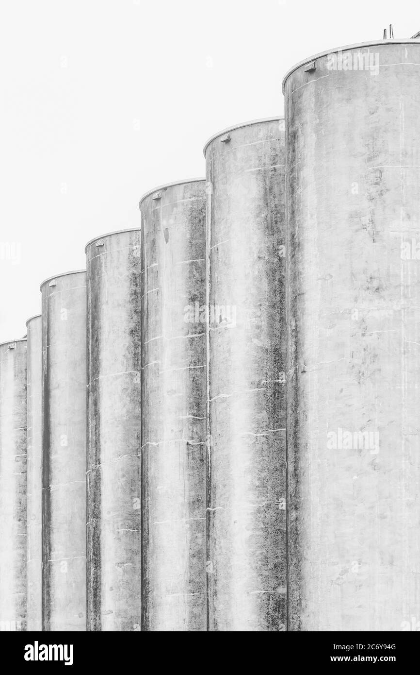 Silos di grano della Hansen Mueller Grain Co. Sul lungomare di Superior, Wisconsin, USA [No property release; disponibile per la licenza editoriale Foto Stock