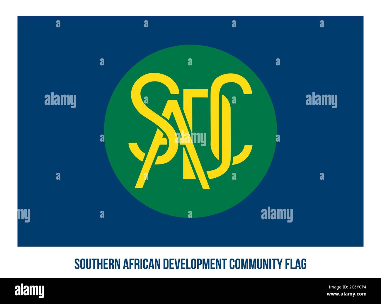 Illustrazione di Vector Flag della Comunità di sviluppo dell'Africa Meridionale su sfondo bianco. Illustrazione Vettoriale