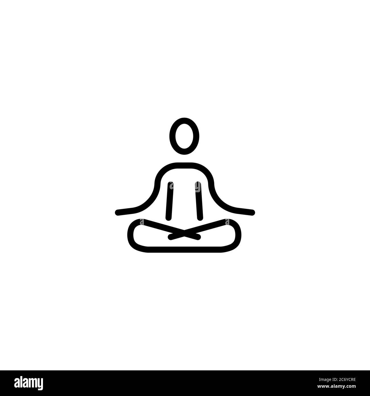 Simbolo della linea dell'icona meditazione. Yoga, fitness. Vettore su sfondo bianco isolato. EPS 10 Illustrazione Vettoriale