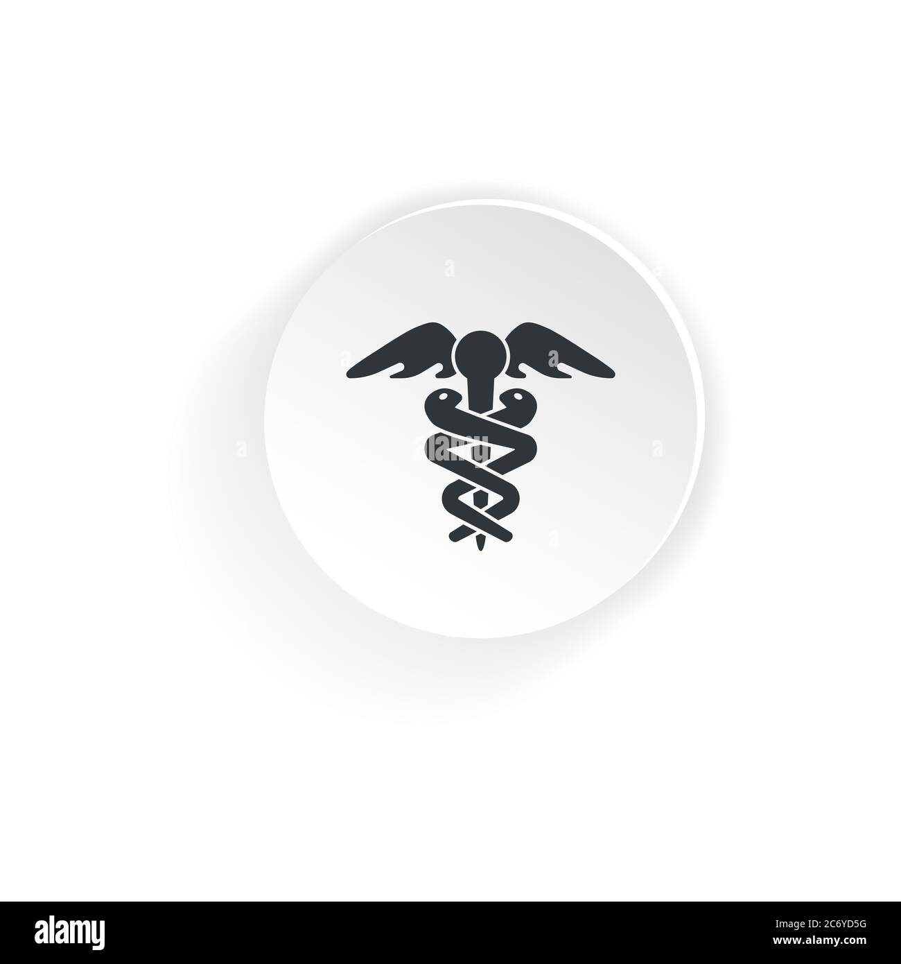 Icona Caduceo. Segno medico. Vettore su sfondo bianco isolato. EPS 10 Illustrazione Vettoriale
