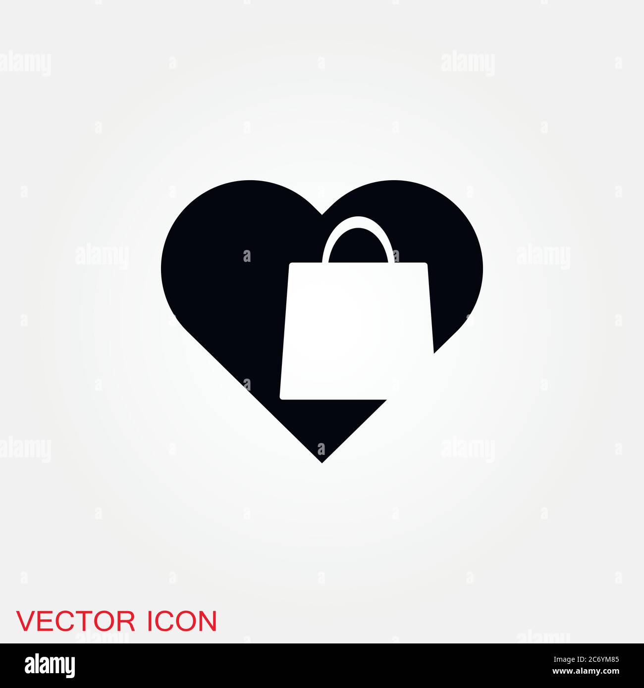 Icona borsa. Borsa per la spesa, illustrazione vettoriale isolata Illustrazione Vettoriale