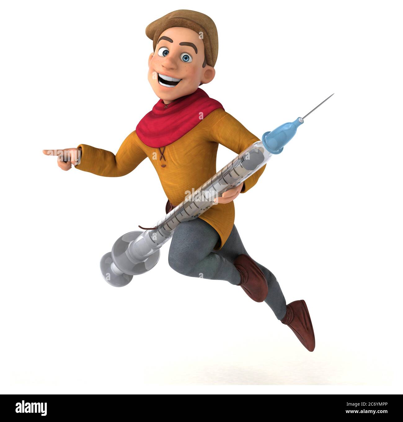 3D Illustrazione di un carattere storico medievale Foto Stock