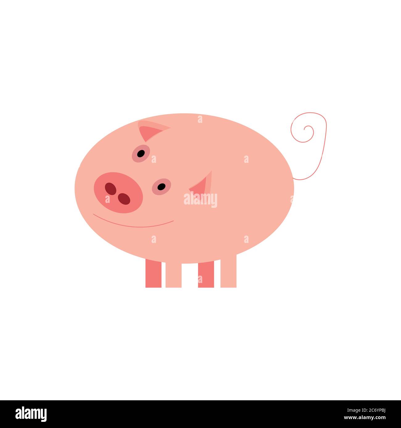 Illustrazione di un pigmeo rosa, oggetto isolato su sfondo bianco Illustrazione Vettoriale