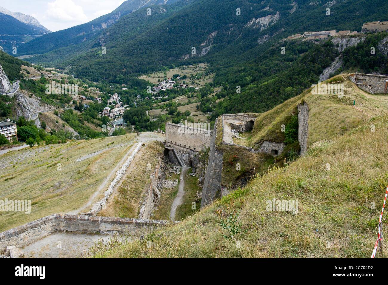Europa, Francia, Briançon dipartimento delle Côte Alpi Provenza-Alpi-Costa Azzurra. Forte del castello antico. Foto Stock