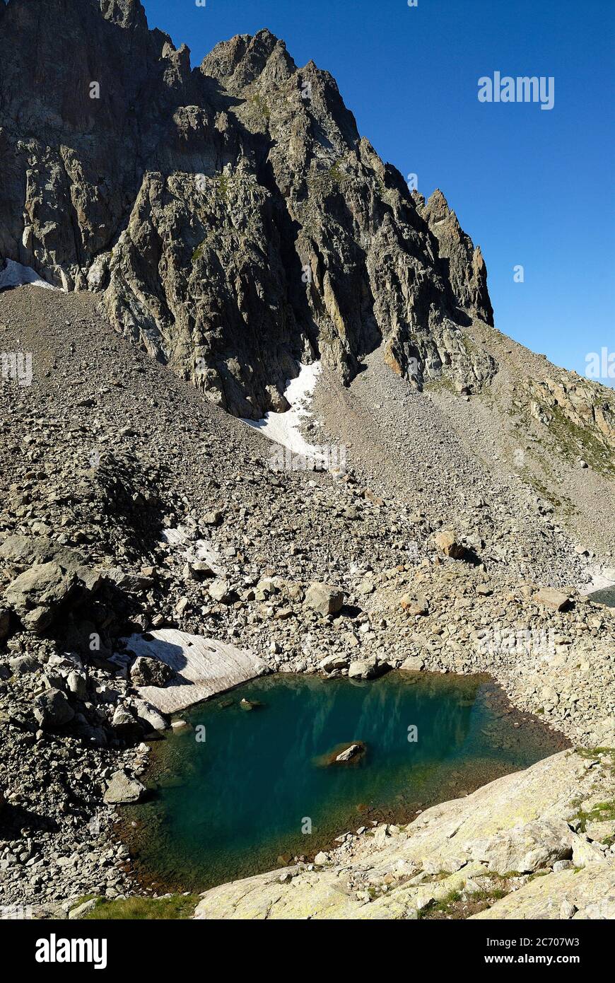 Lac du Poncet nel Parco Nazionale del Mercantour, Francia Foto Stock