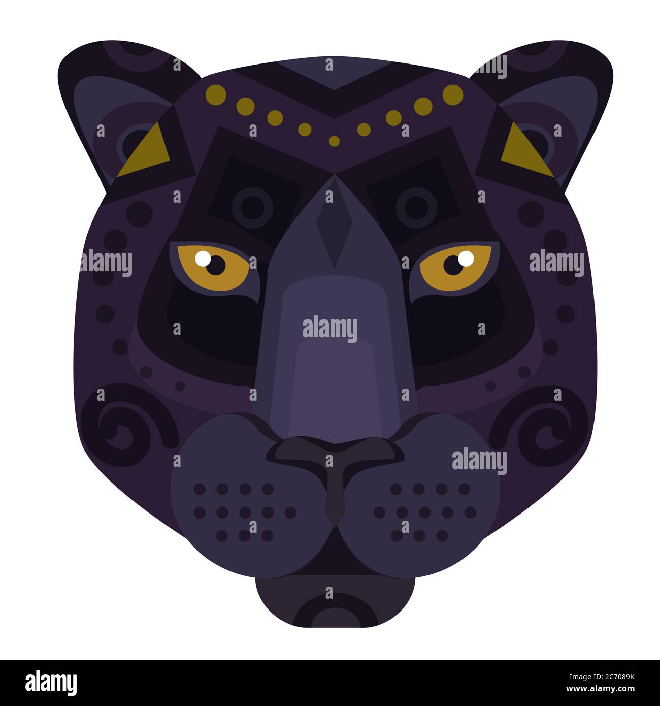 Logo Black Panther puma Head. Emblema decorativo vettoriale Illustrazione Vettoriale