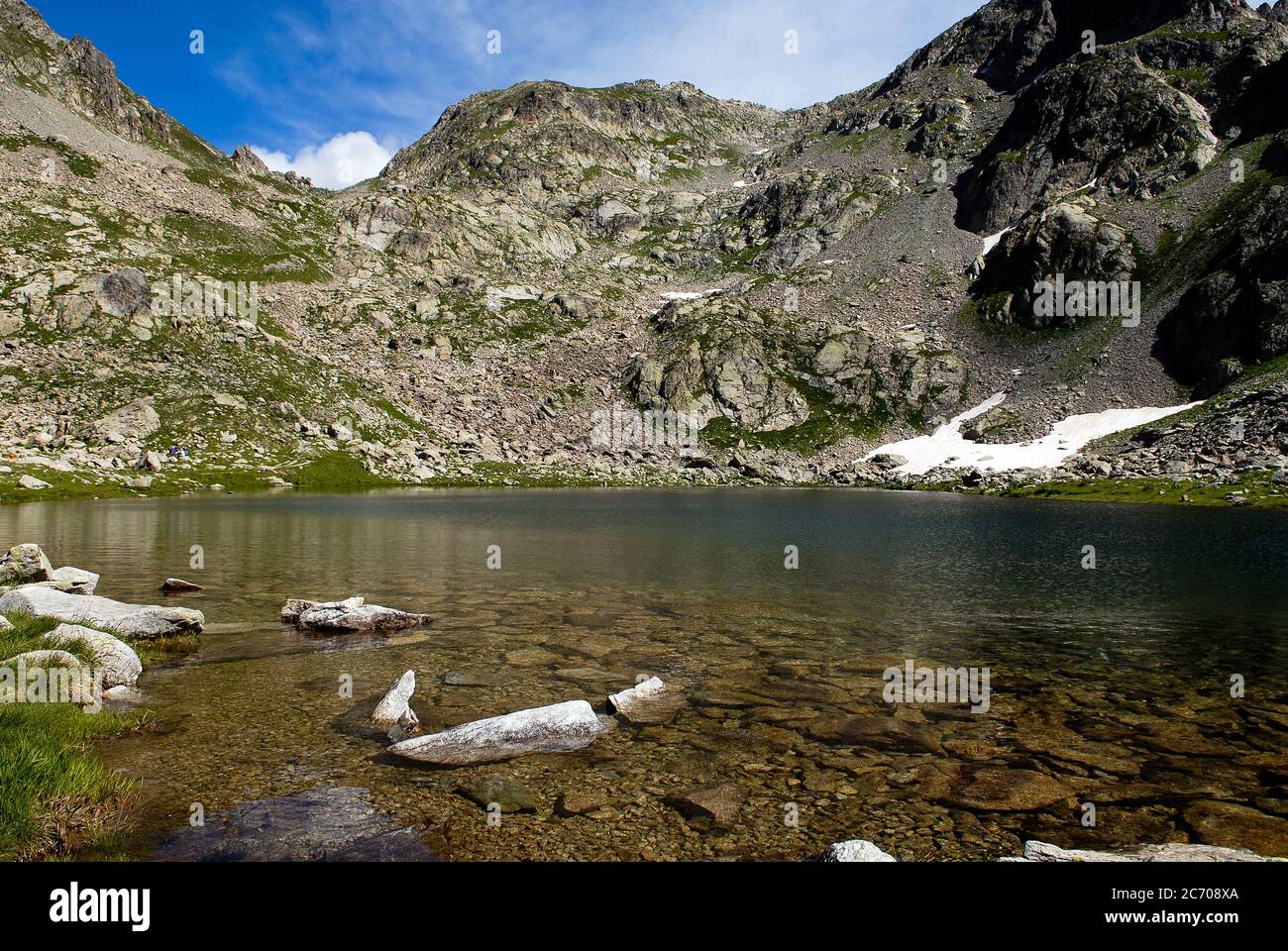 Lac de Fenestre nel Parco Nazionale del Mercantour in estate Foto Stock
