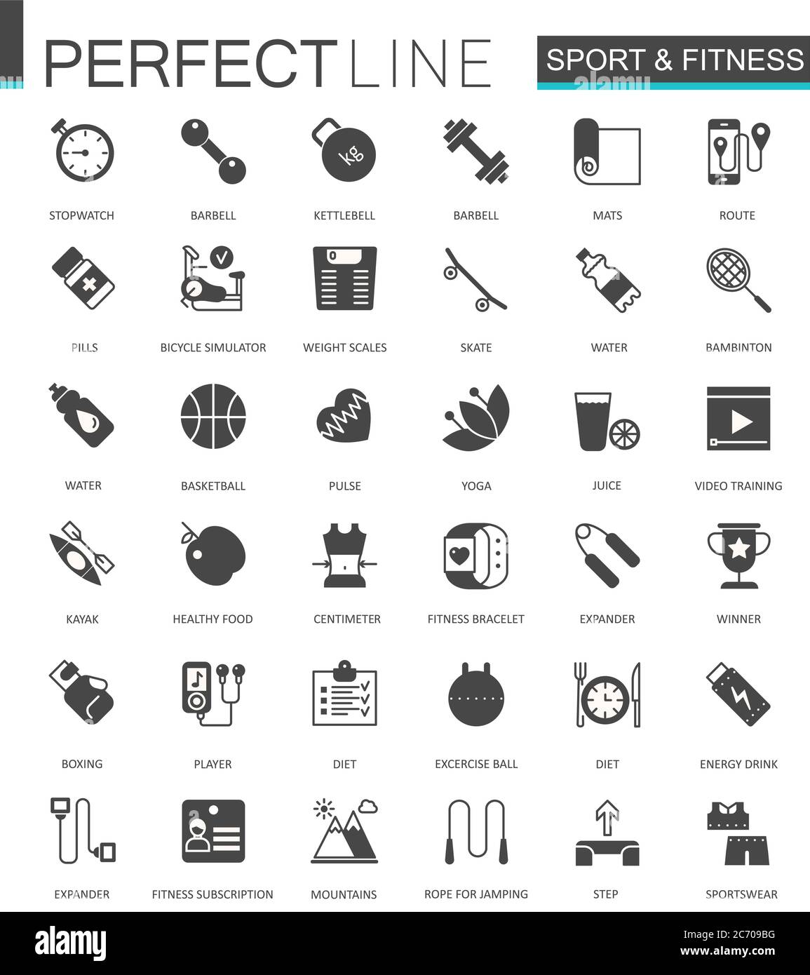 Le icone classiche nere di sport di fotoricettore e di idoneità impostano il vettore Illustrazione Vettoriale