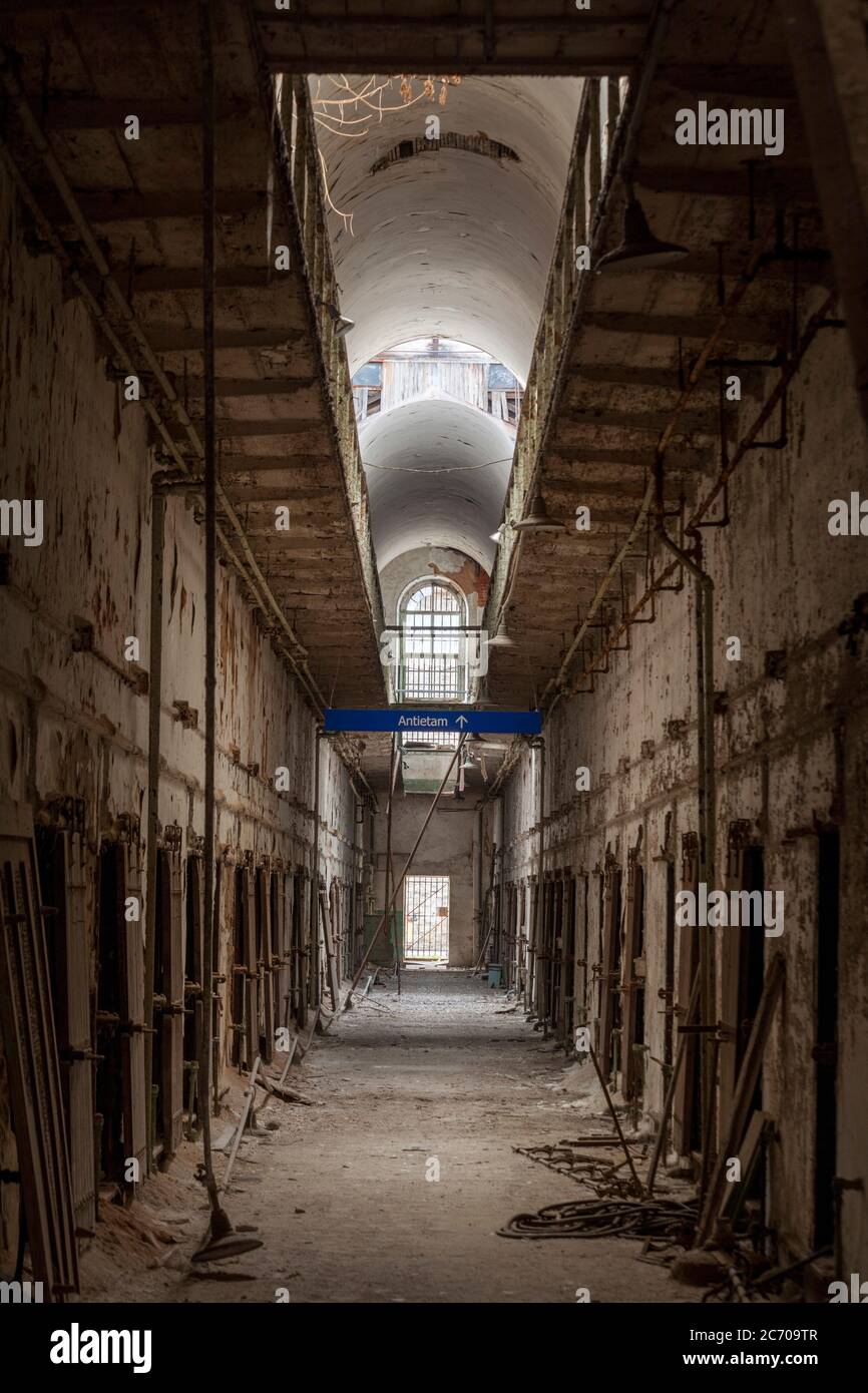 Corridoio con cellule, stato orientale penitenziario (ESP), Philadelphia, Pennsylvania, STATI UNITI D'AMERICA Foto Stock