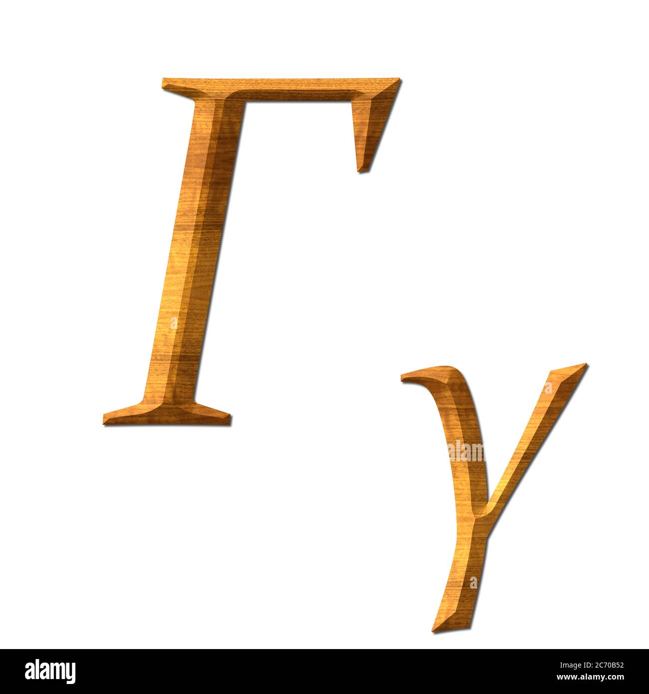 Gamma. Alfabeto greco tessitura legno istruzione Foto Stock
