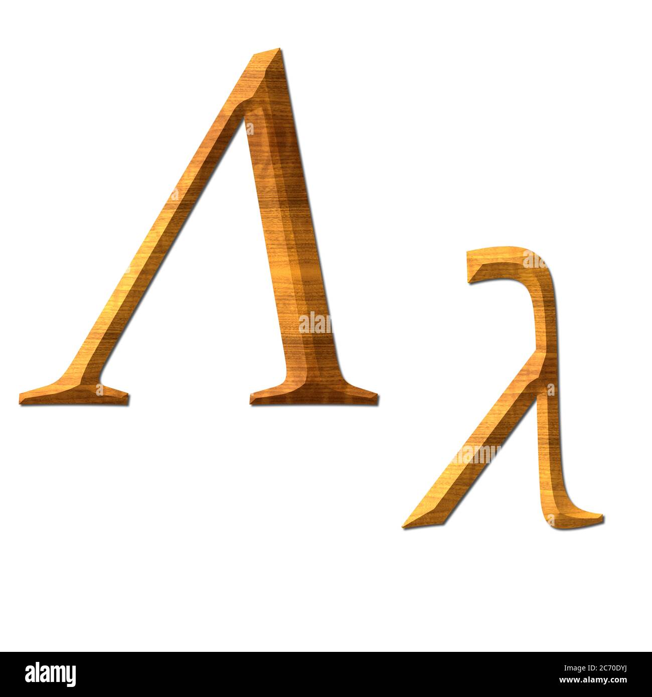 Liamda. Alfabeto greco tessitura legno istruzione Foto Stock