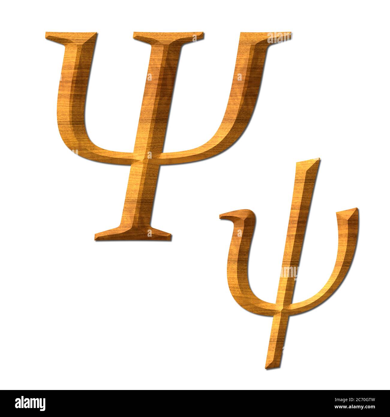 Psi. Alfabeto greco tessitura legno istruzione Foto Stock