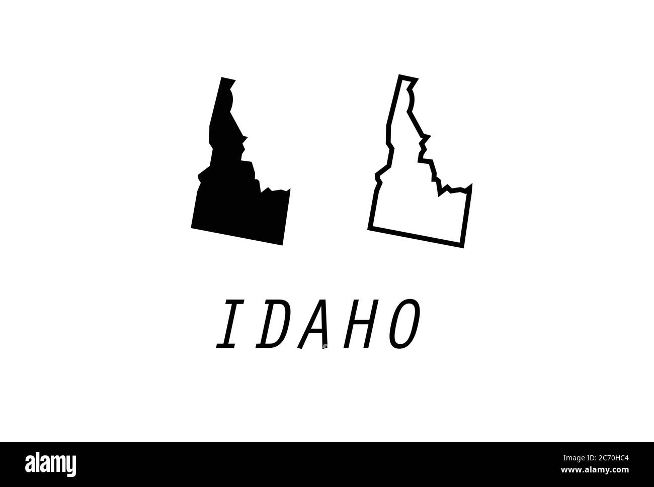Mappa Idaho contorno illustrazione vettoriale USA Illustrazione Vettoriale