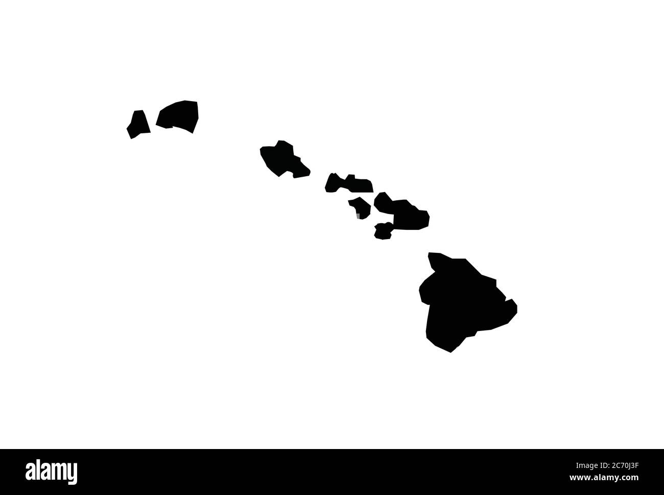 Mappa delle Hawaii - illustrazione vettoriale dell'isola dello stato degli Stati Uniti Illustrazione Vettoriale