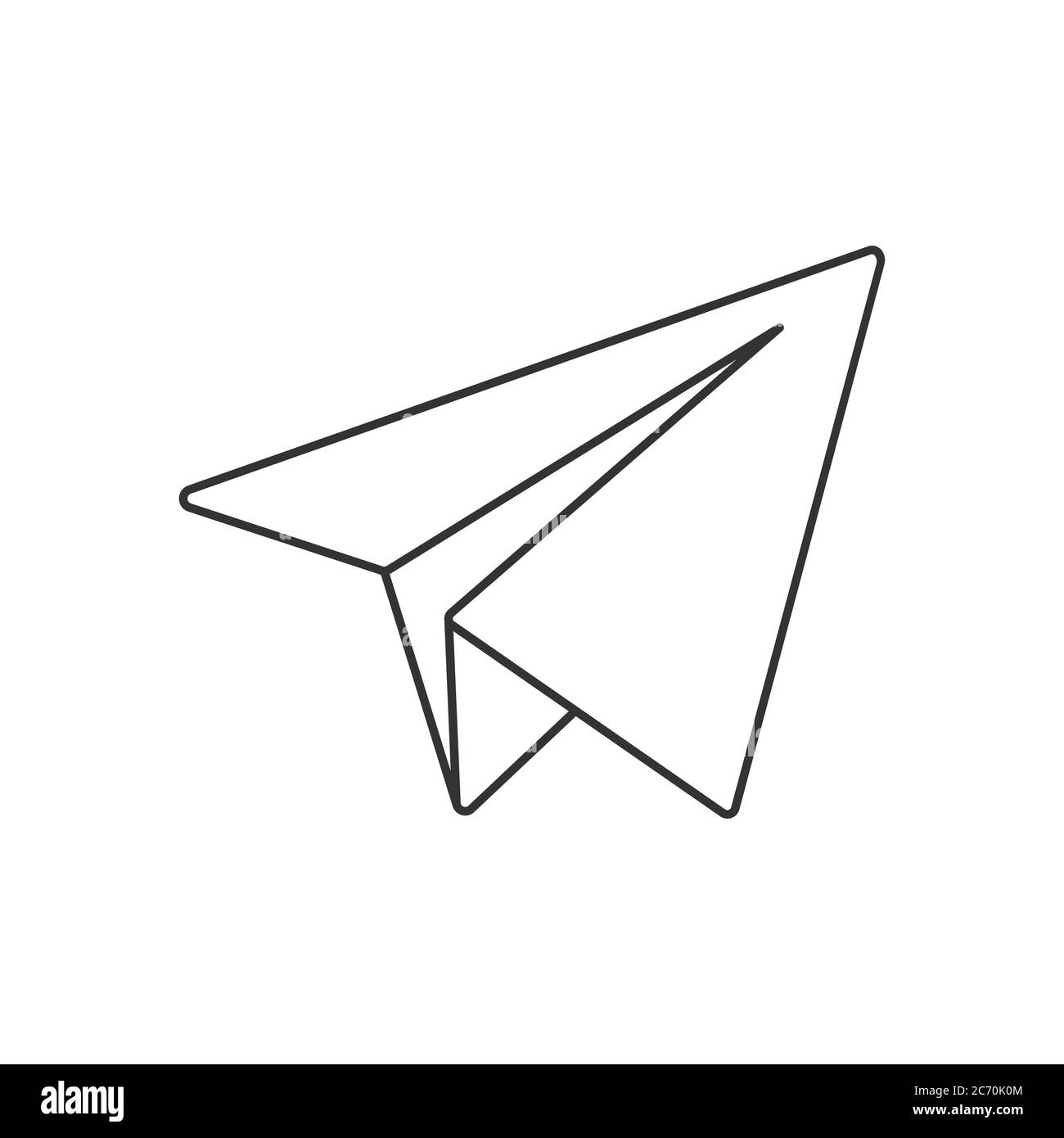 Aereo di carta. Poligono vuoto. Semplice icona vettoriale isolata su sfondo bianco per siti Web e applicazioni, logo, etichetta o adesivo Illustrazione Vettoriale