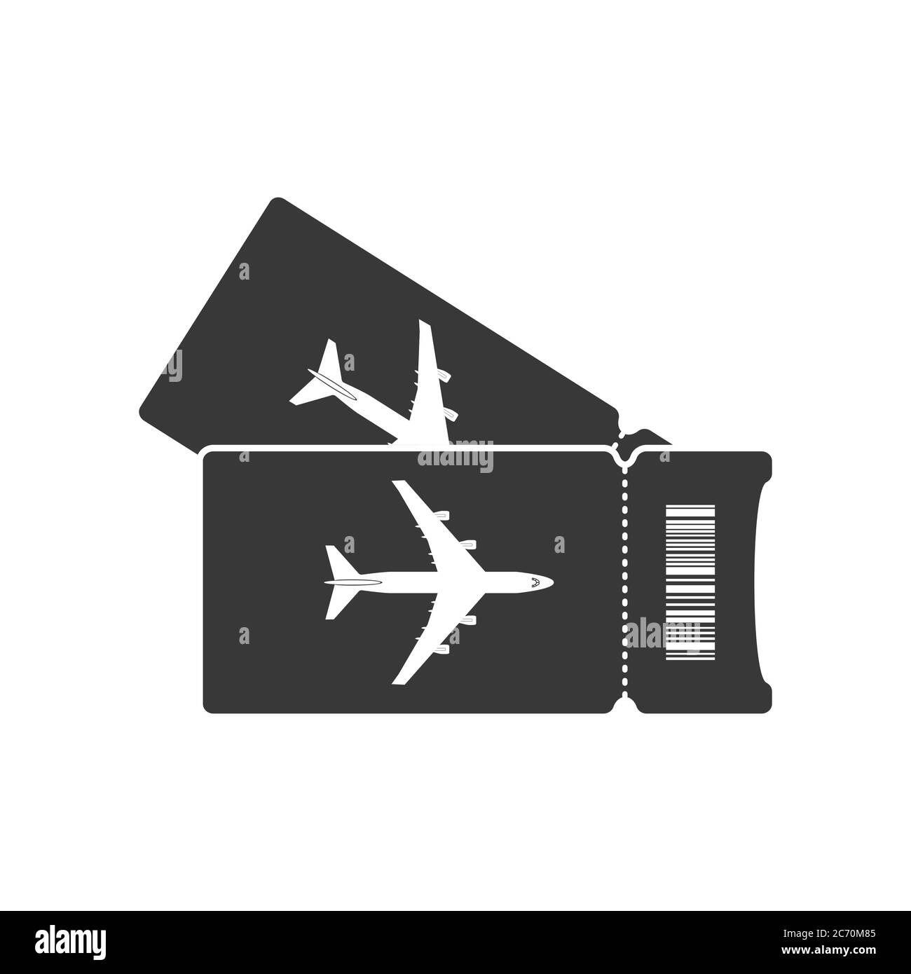 Biglietto aereo. Semplice icona vettoriale isolata su sfondo bianco per siti Web e applicazioni Illustrazione Vettoriale