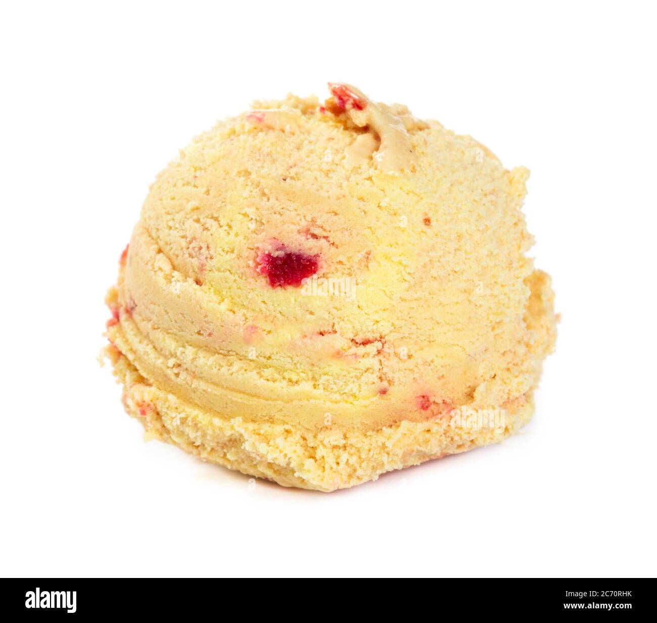 Paletta di gelato al mango di ciliegia isolata su sfondo bianco. Foto Stock