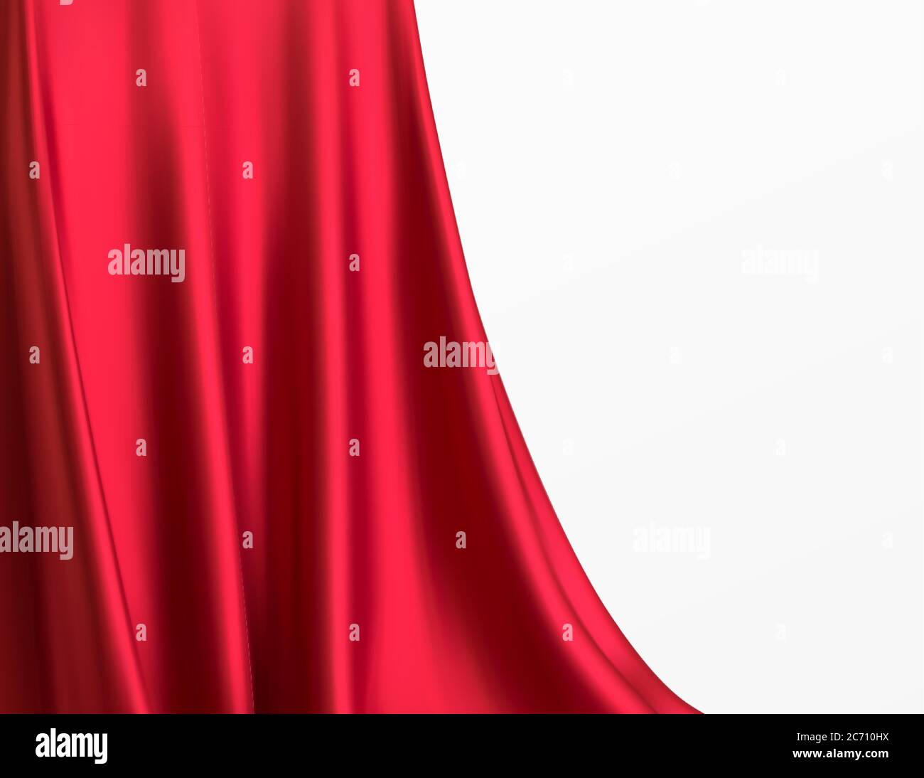 Sfondo di lussuoso tessuto rosso o a onda liquida o pieghe ondulate di seta tessitura di velluto satinato, sfondo lussuoso o carta da parati elegante Illustrazione Vettoriale