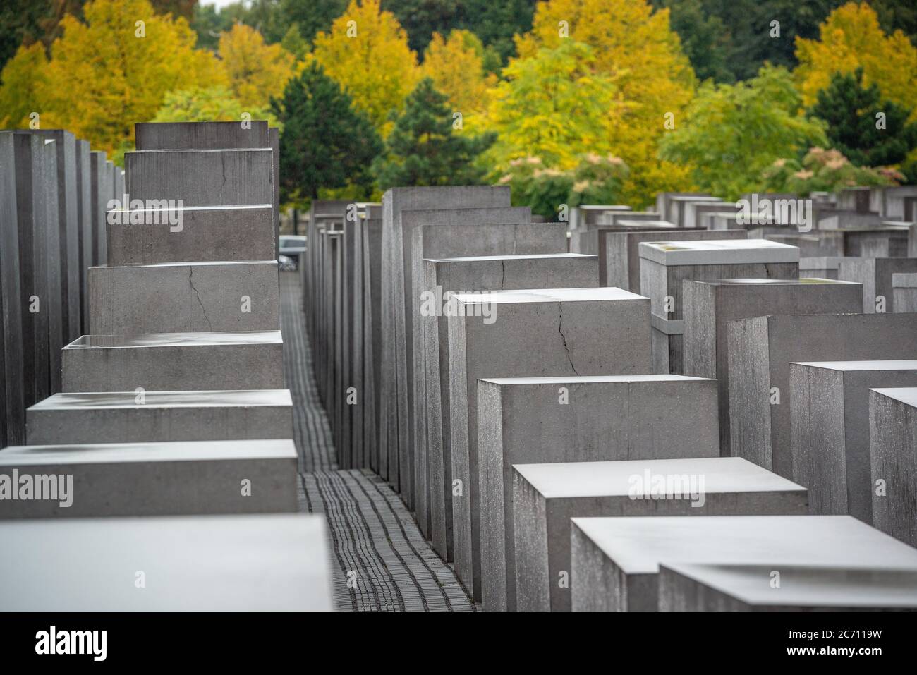 Berlino, Germania - 18 settembre 2013: il memoriale della assassinato ebrei d'Europa. Foto Stock