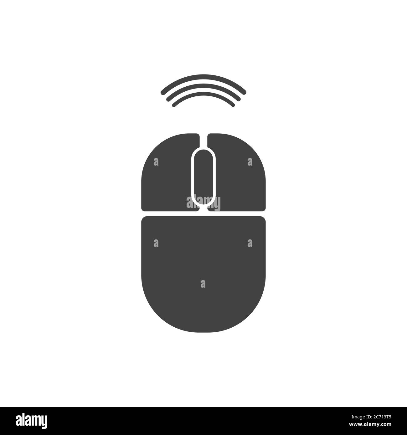 Icona del mouse wireless isolata su un pankcground bianco Illustrazione Vettoriale